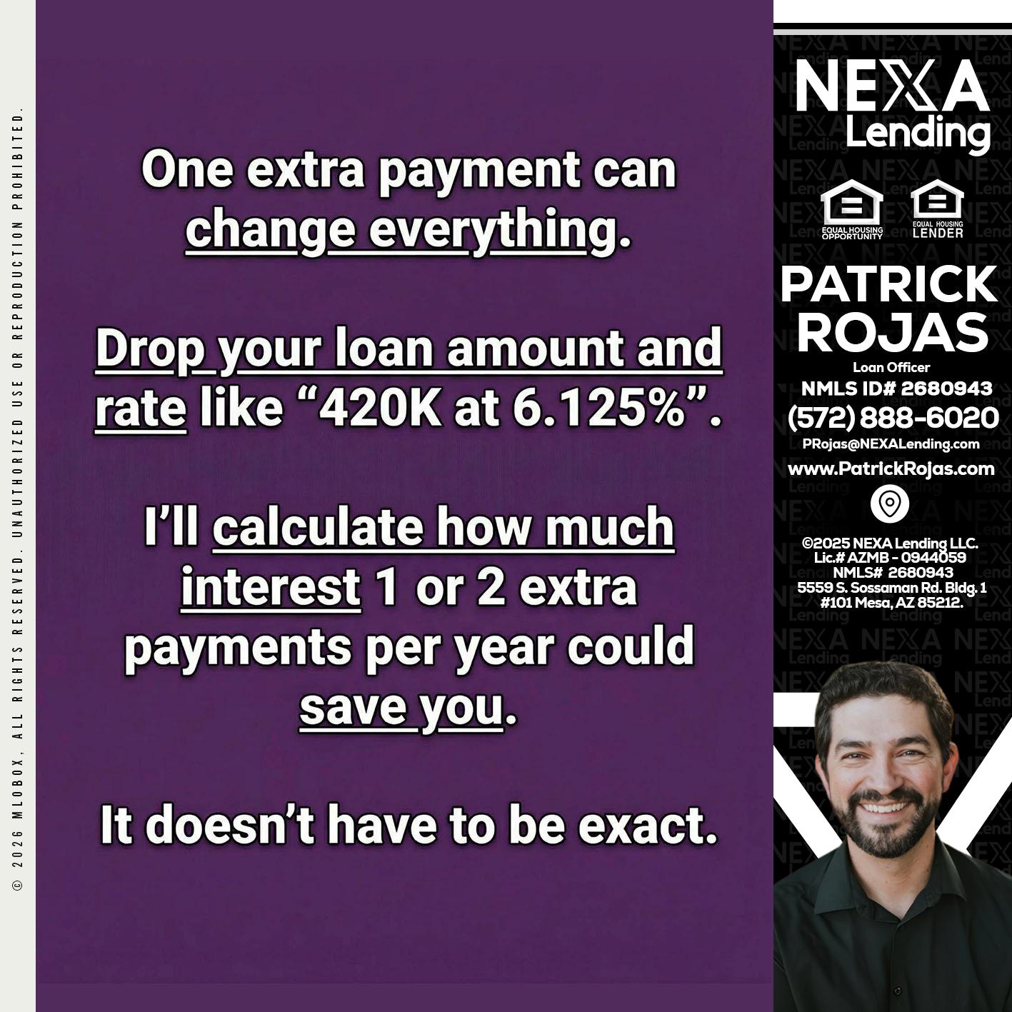 ONE EXTRA - Patrick Rojas -Loan Officer