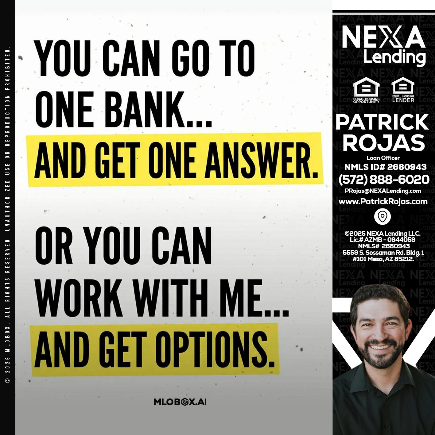 YOU CAN GO TO - Patrick Rojas -Loan Officer