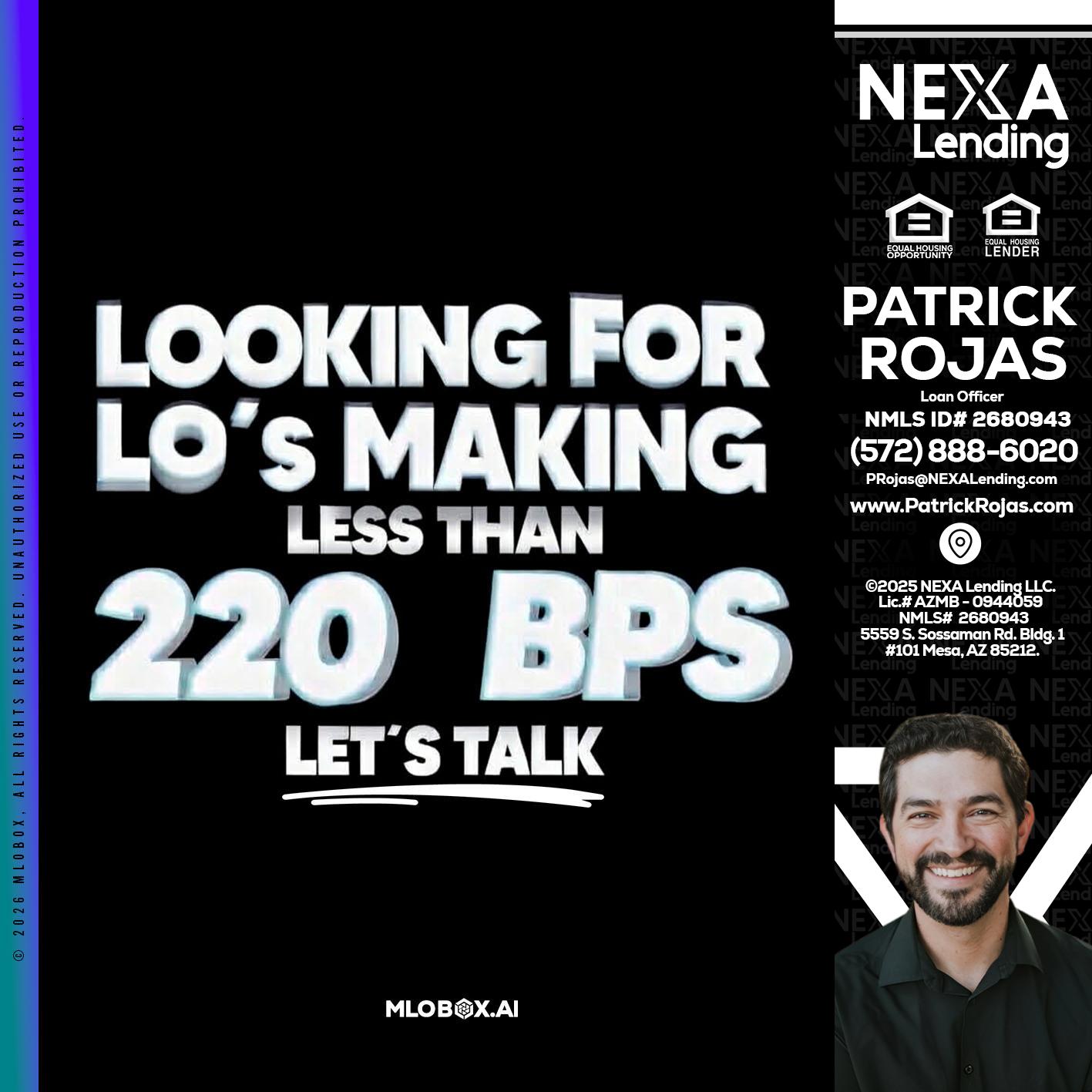 LOOKING FOR - Patrick Rojas -Loan Officer