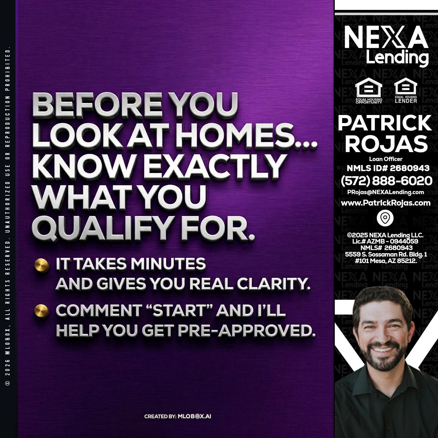 BEFORE YOU - Patrick Rojas -Loan Officer