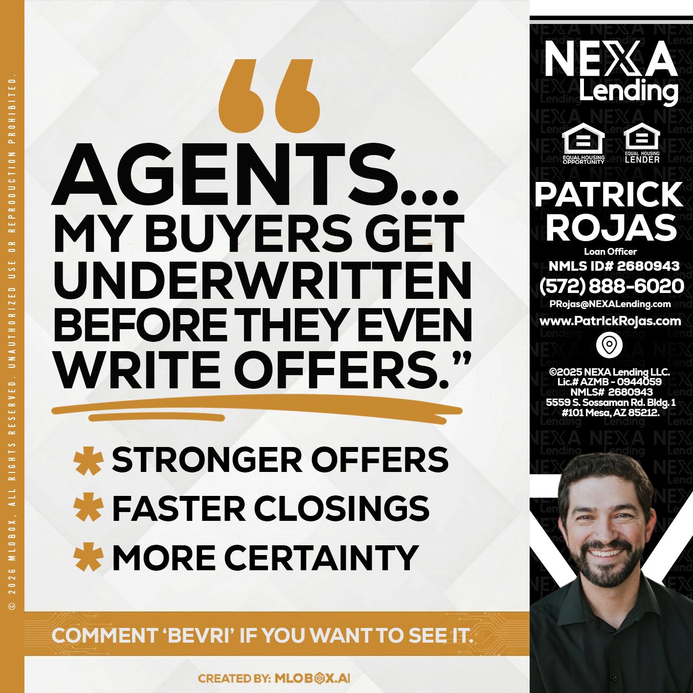agents - Patrick Rojas -Loan Officer