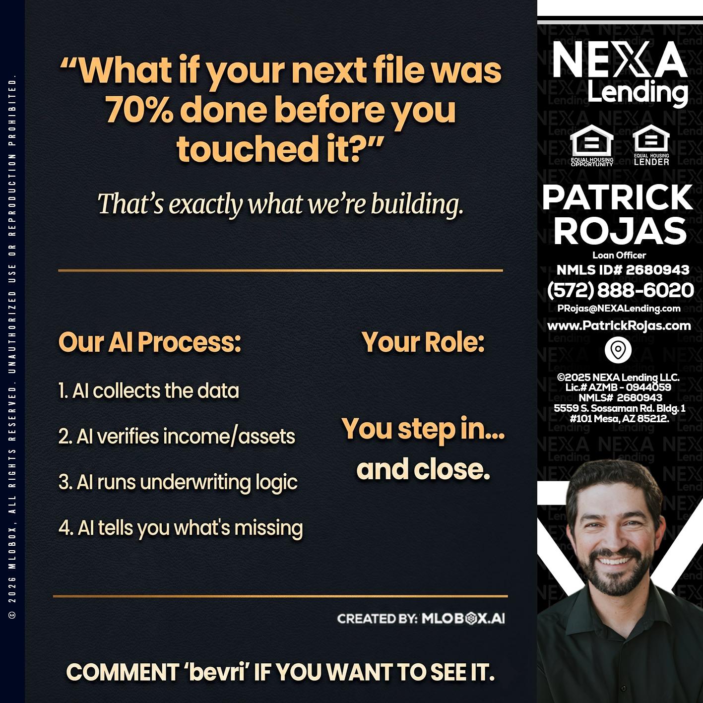 WHAT IF YOUR - Patrick Rojas -Loan Officer