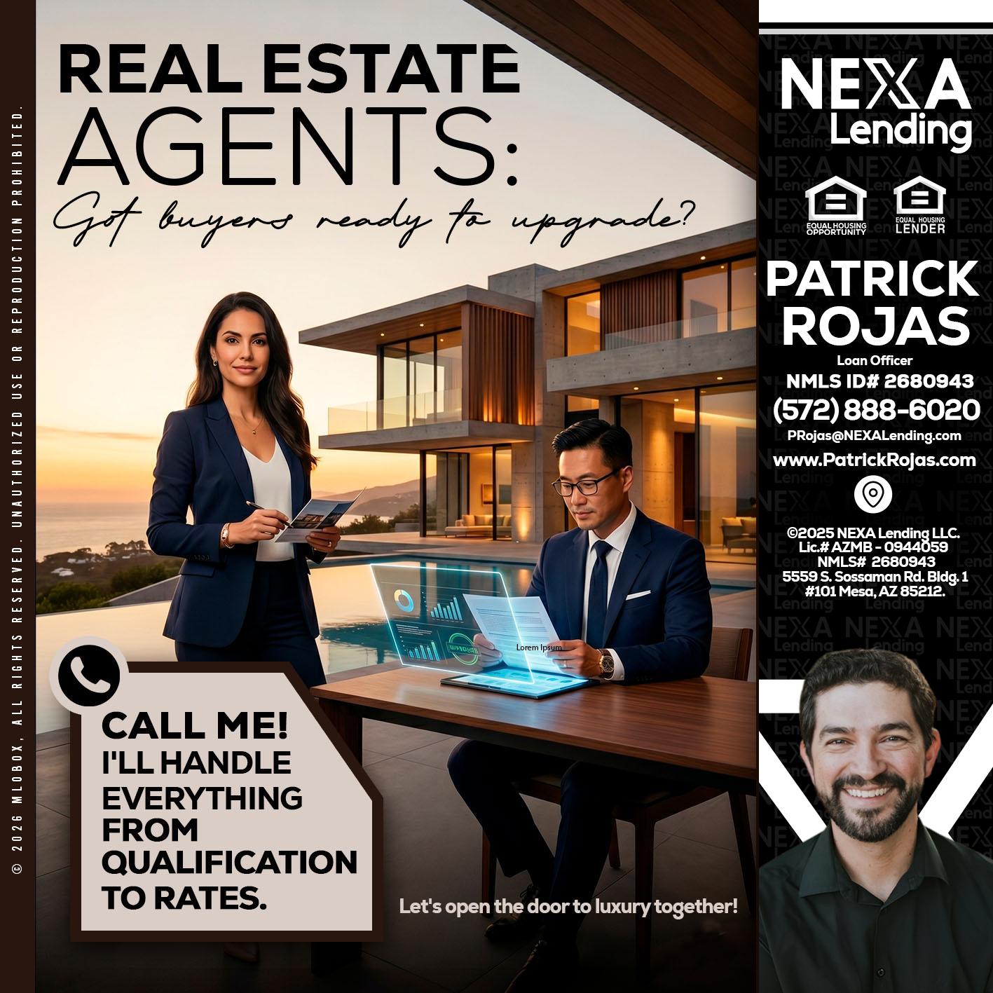 REAL ESTATE AGENTS - Patrick Rojas -Loan Officer