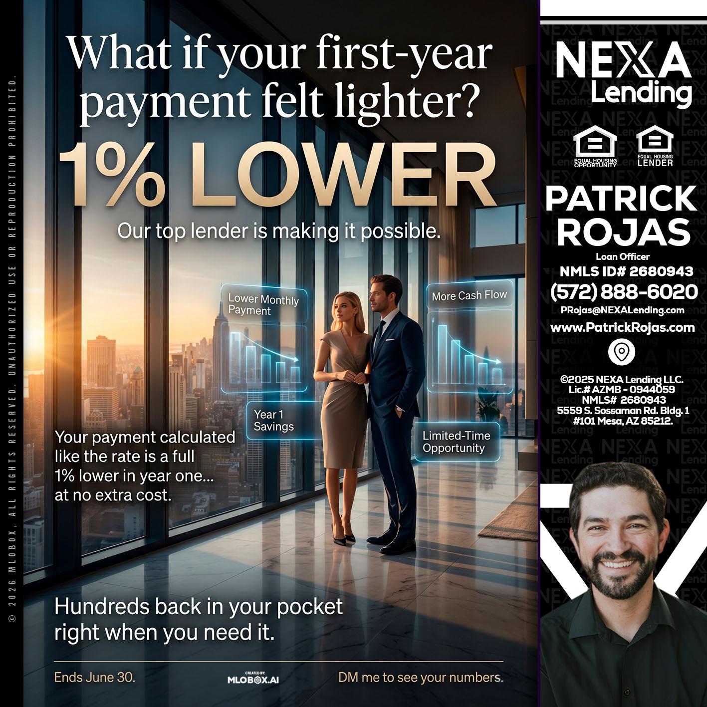 1% LOWER - Patrick Rojas -Loan Officer