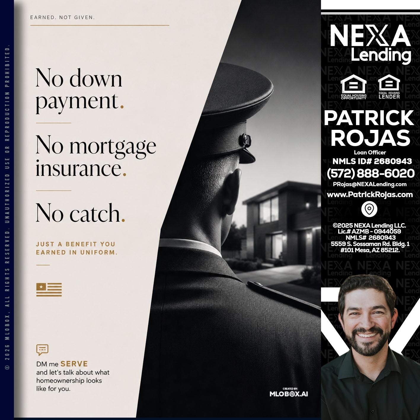 NO DOWN PAYMENT - Patrick Rojas -Loan Officer
