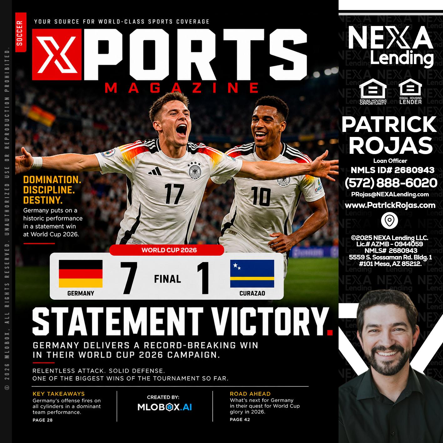 GERMANY VS CURASSAO (7-1) - Patrick Rojas -Loan Officer