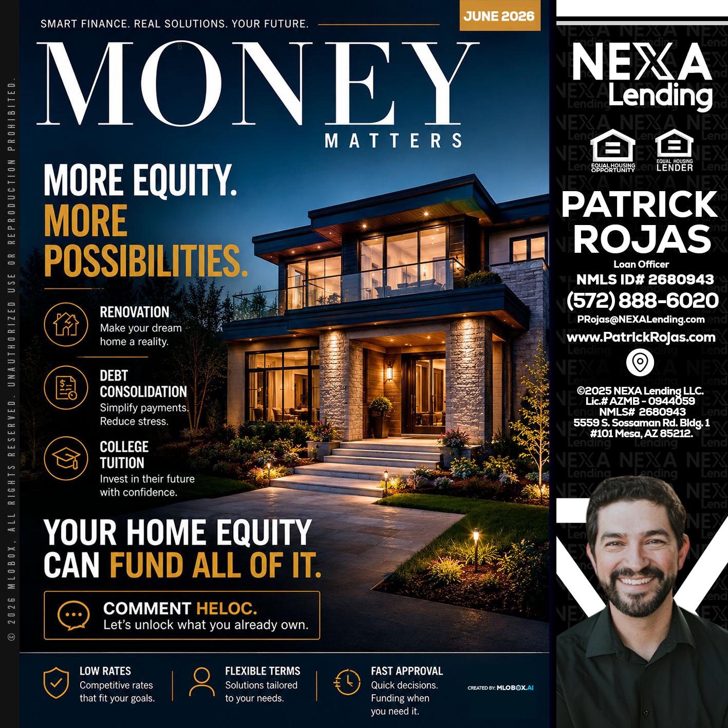 MONEY MATTERS - Patrick Rojas -Loan Officer