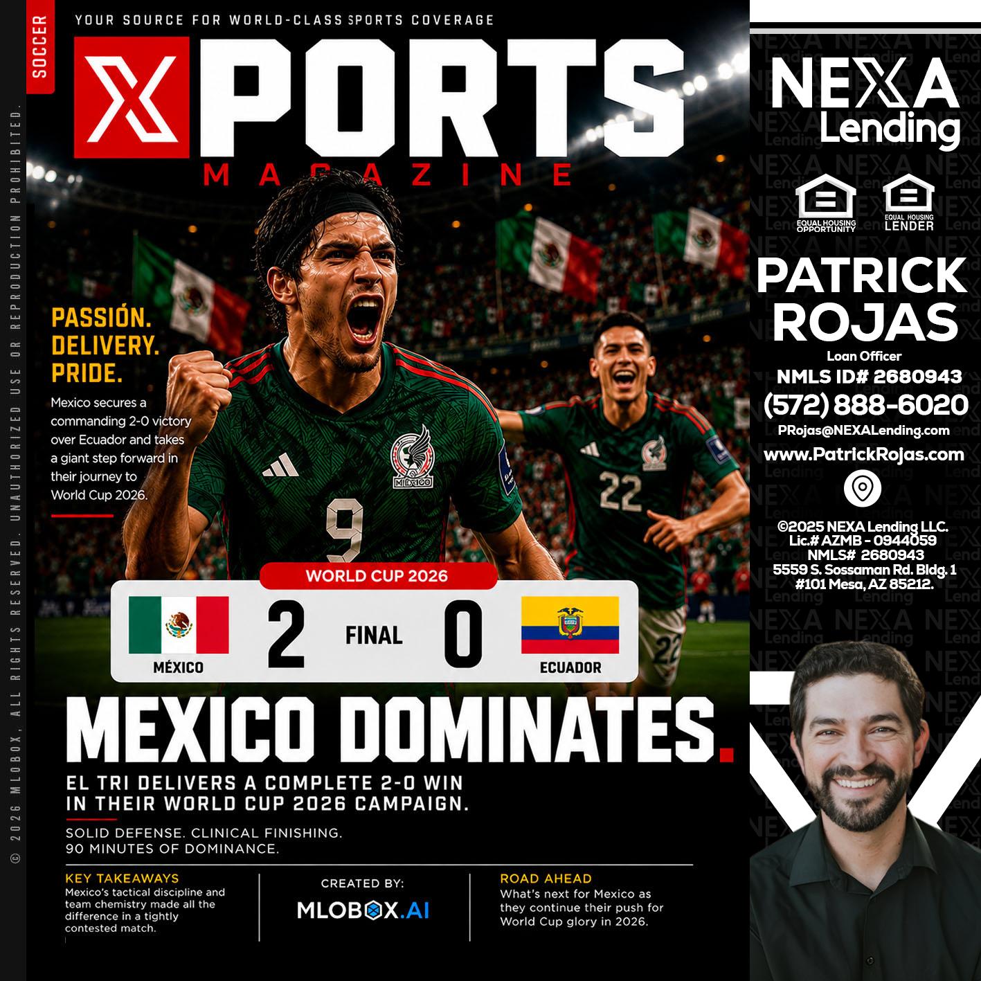XPORTS MEX 2-0 ECUADOR - Patrick Rojas -Loan Officer
