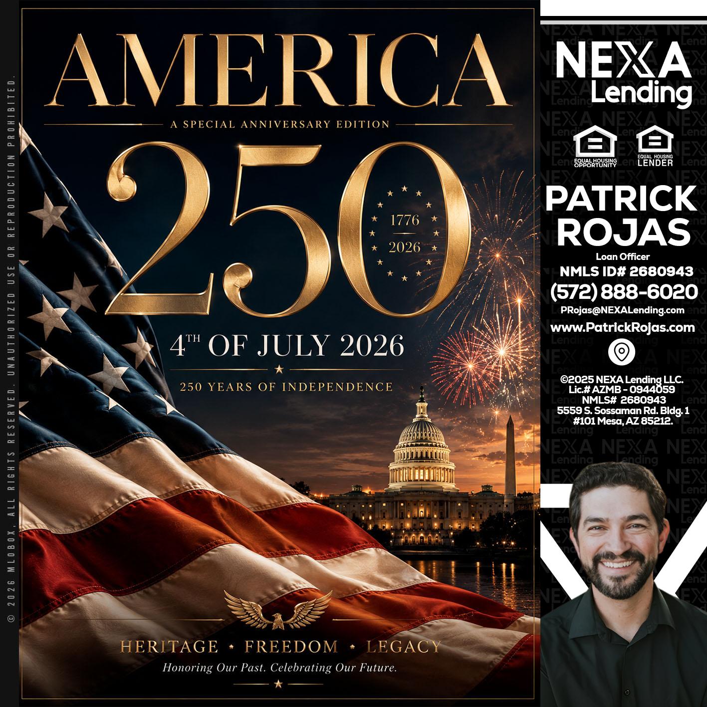 AMERICA 250 TH - Patrick Rojas -Loan Officer