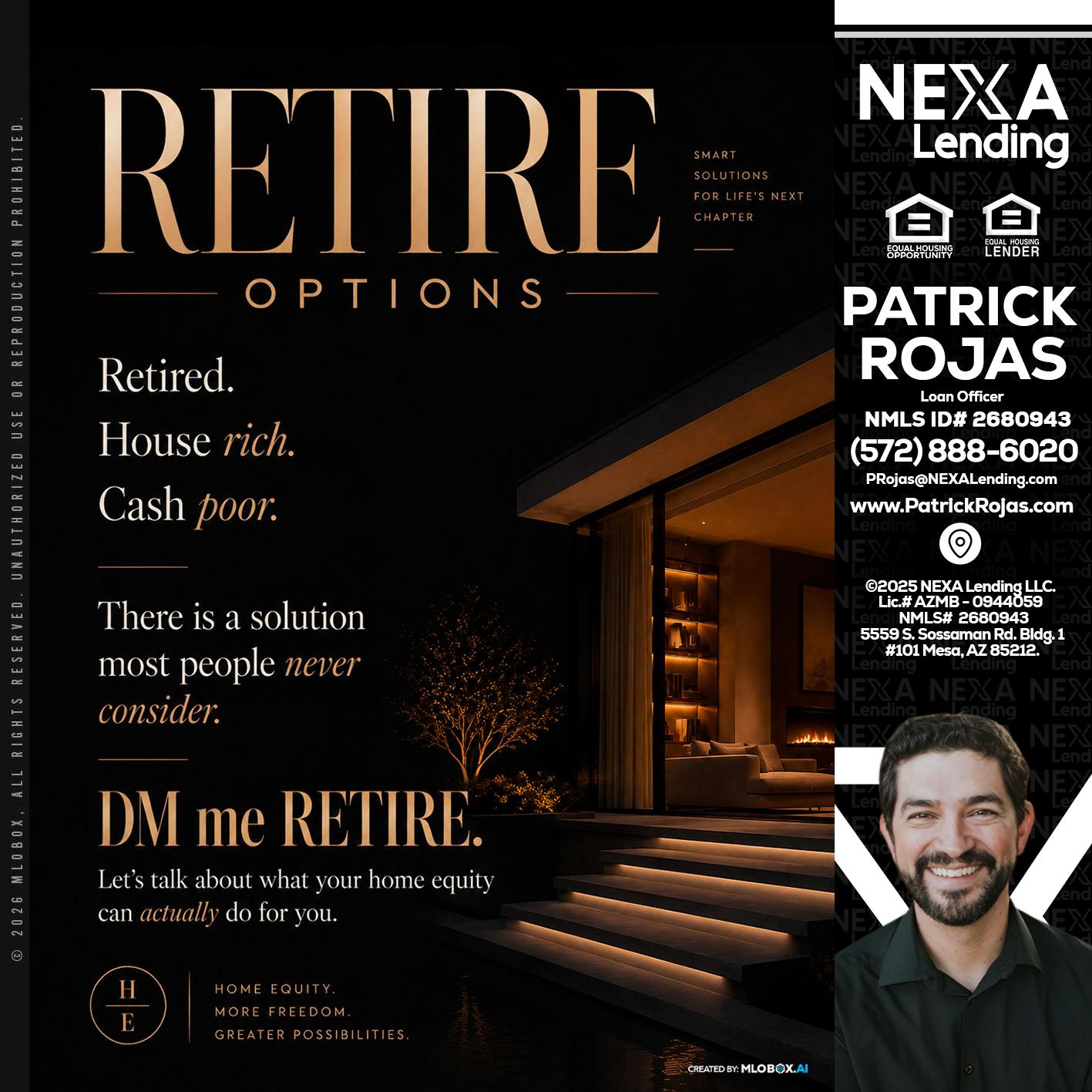 RETIRE LOANS - Patrick Rojas -Loan Officer
