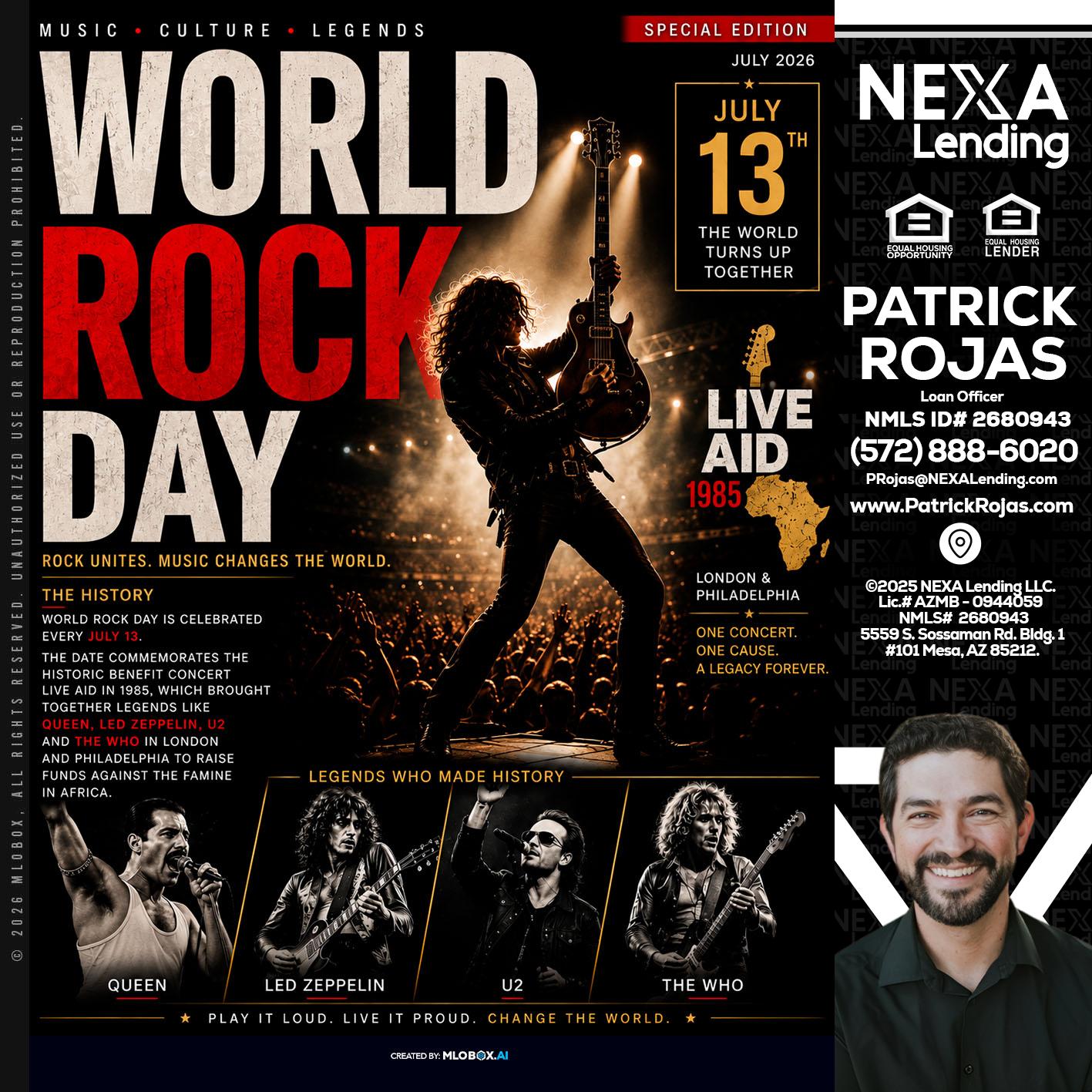 WORLD ROCK MUSIC DAY - Patrick Rojas -Loan Officer