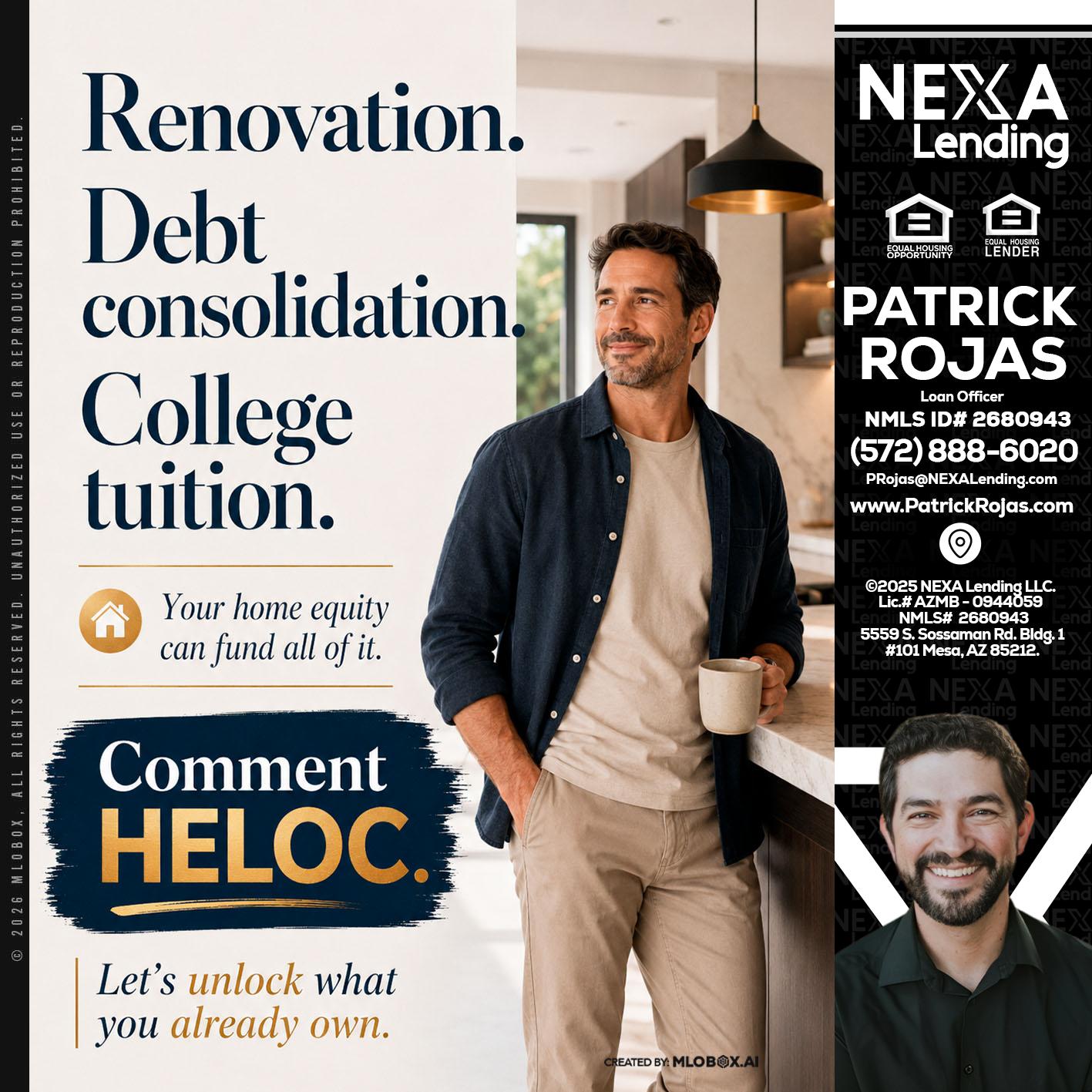 RENOVATION DEBT - Patrick Rojas -Loan Officer